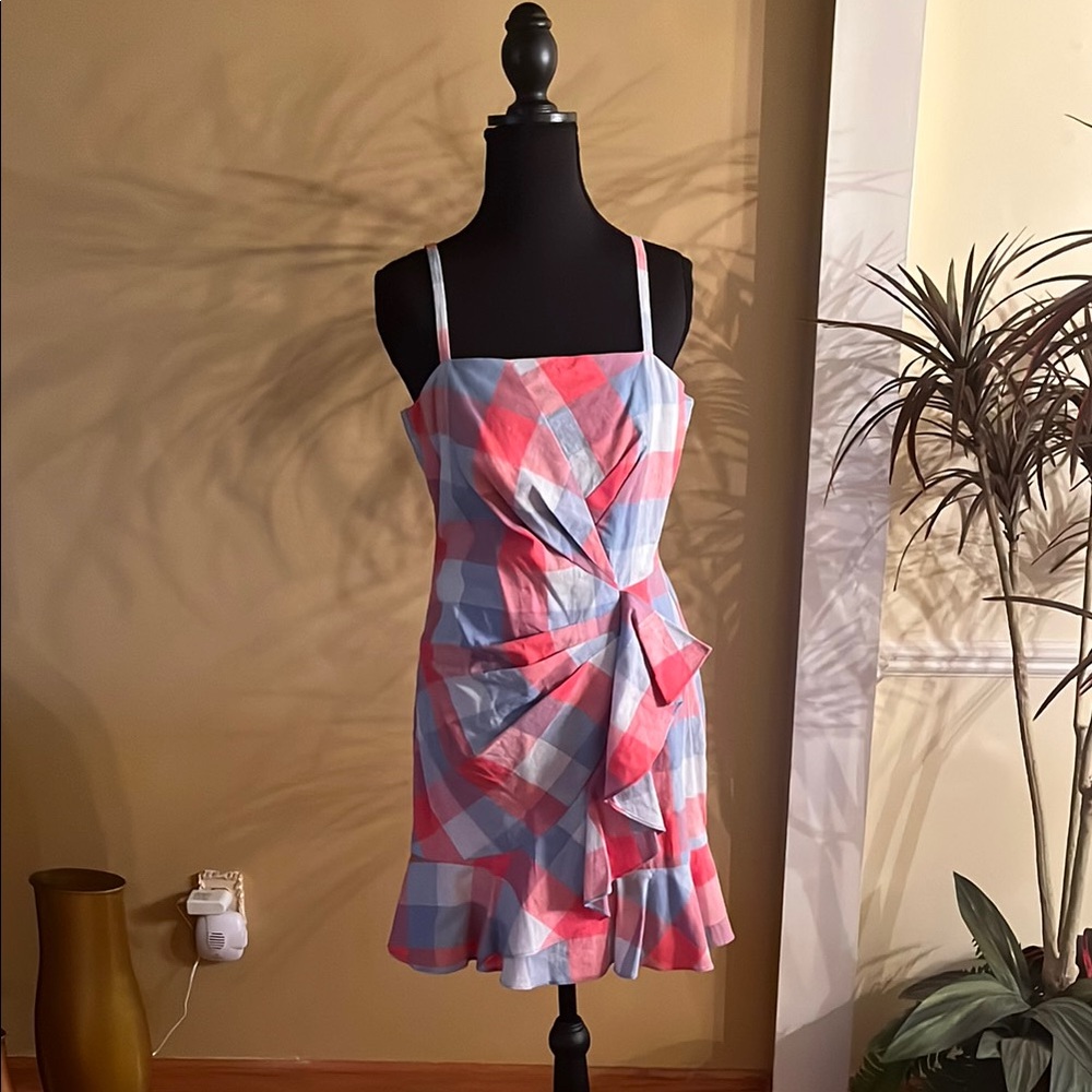 Parker Red and Blue Plaid Mini Dress